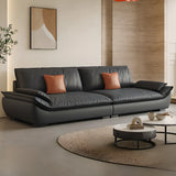 Black Water Resistant Tech Cloth Pillow Top Arm Sofa Image - 4
