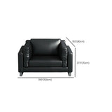 Black Waterproof Faux Leather Loveseat with Arms #size