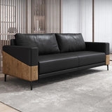 Black Waterproof Faux Leather Sofa Seating Group Image - 18