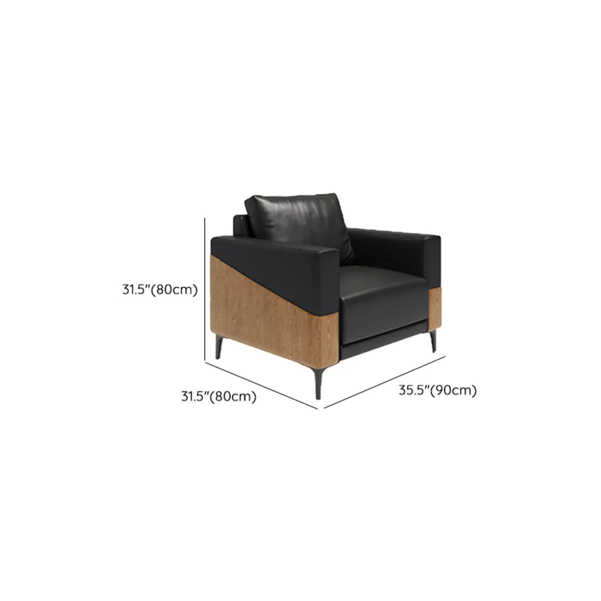 Black Waterproof Faux Leather Sofa Seating Group 