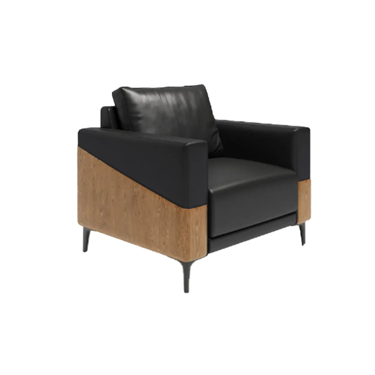 Black Waterproof Faux Leather Sofa Seating Group Image - 5