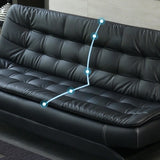 Black Waterproof Faux Leather Sofa Set for Reception Image - 14