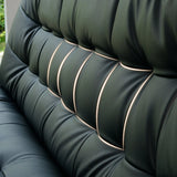 Black Waterproof Faux Leather Sofa Set for Reception Image - 16