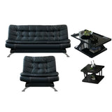 Black Waterproof Faux Leather Sofa Set for Reception Image - 18