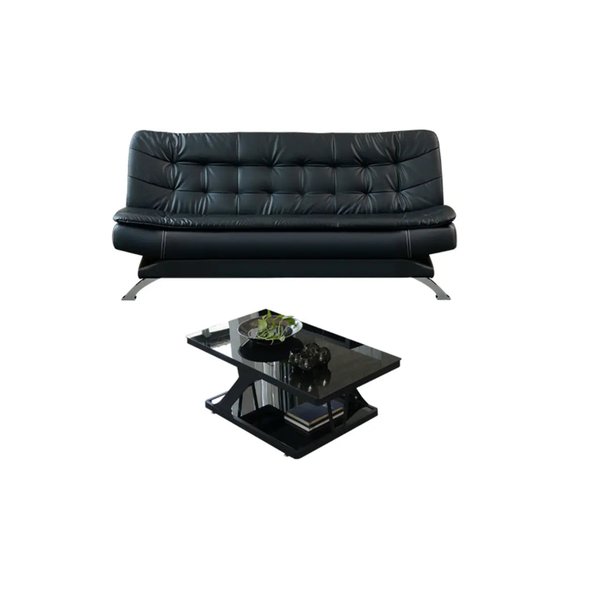 Black Waterproof Faux Leather Sofa Set for Reception Image - 19