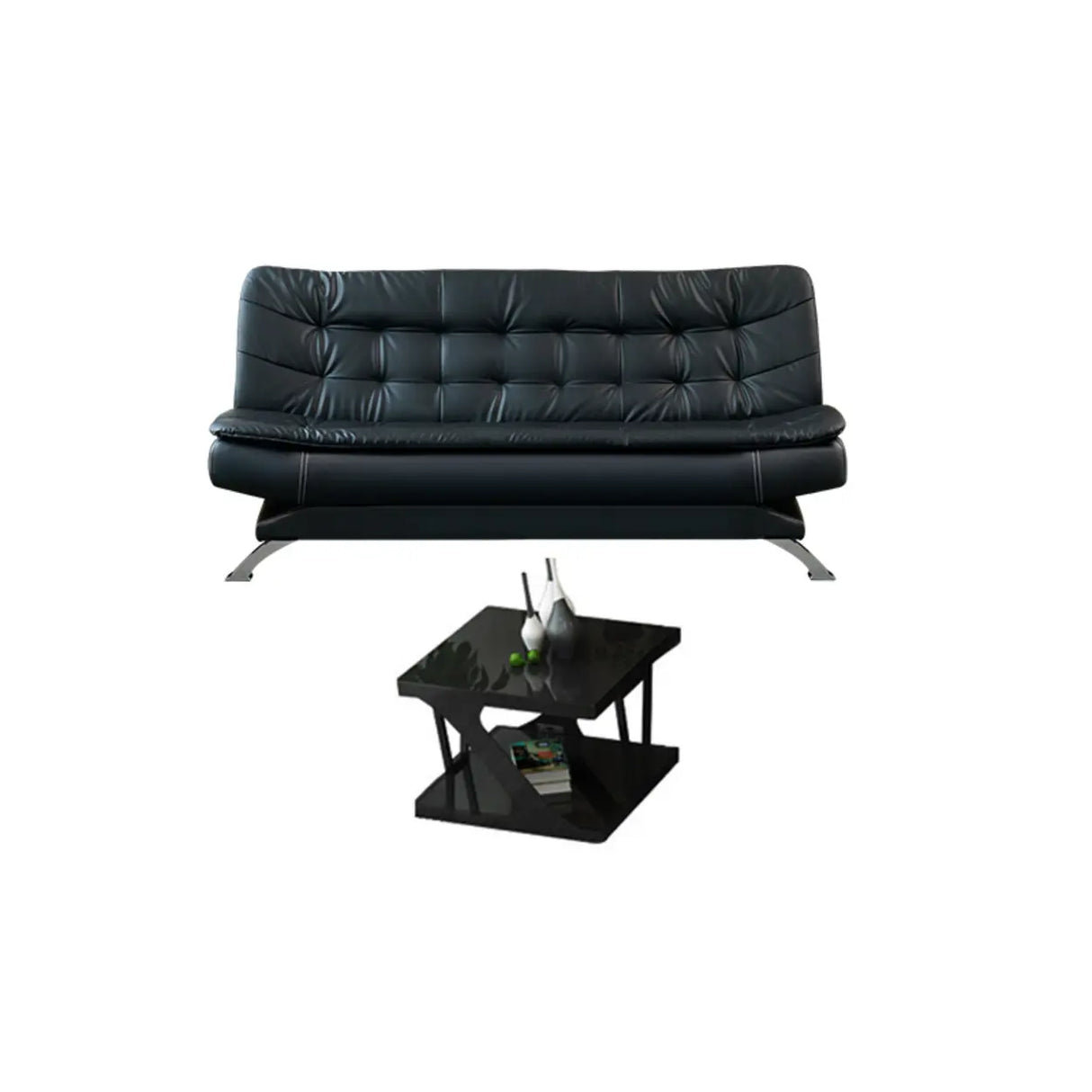 Black Waterproof Faux Leather Sofa Set for Reception Image - 20