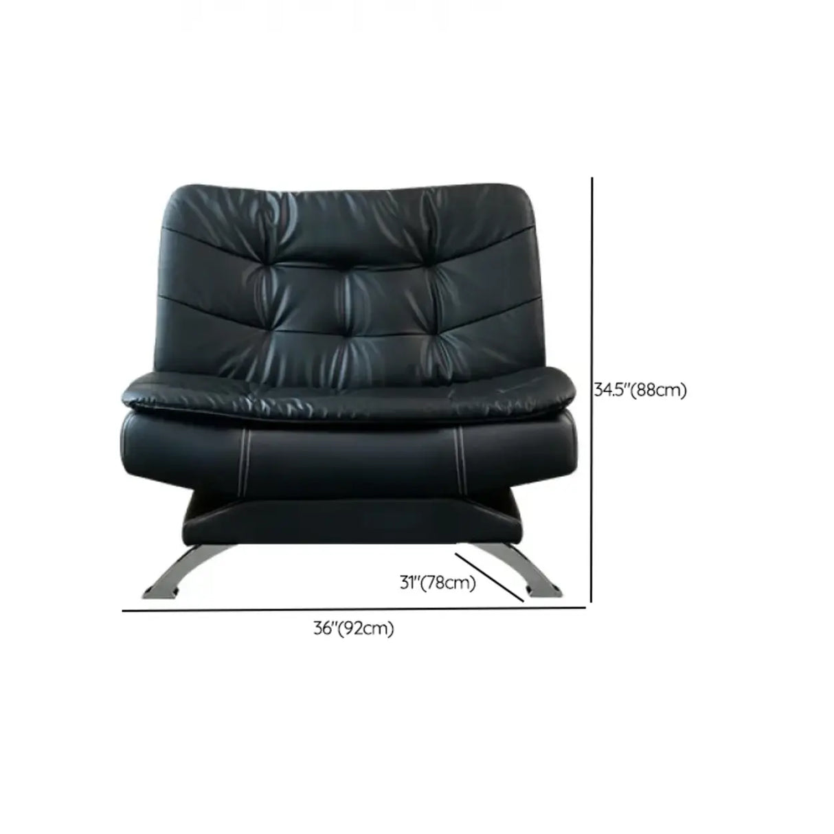 Black Waterproof Faux Leather Sofa Set for Reception 