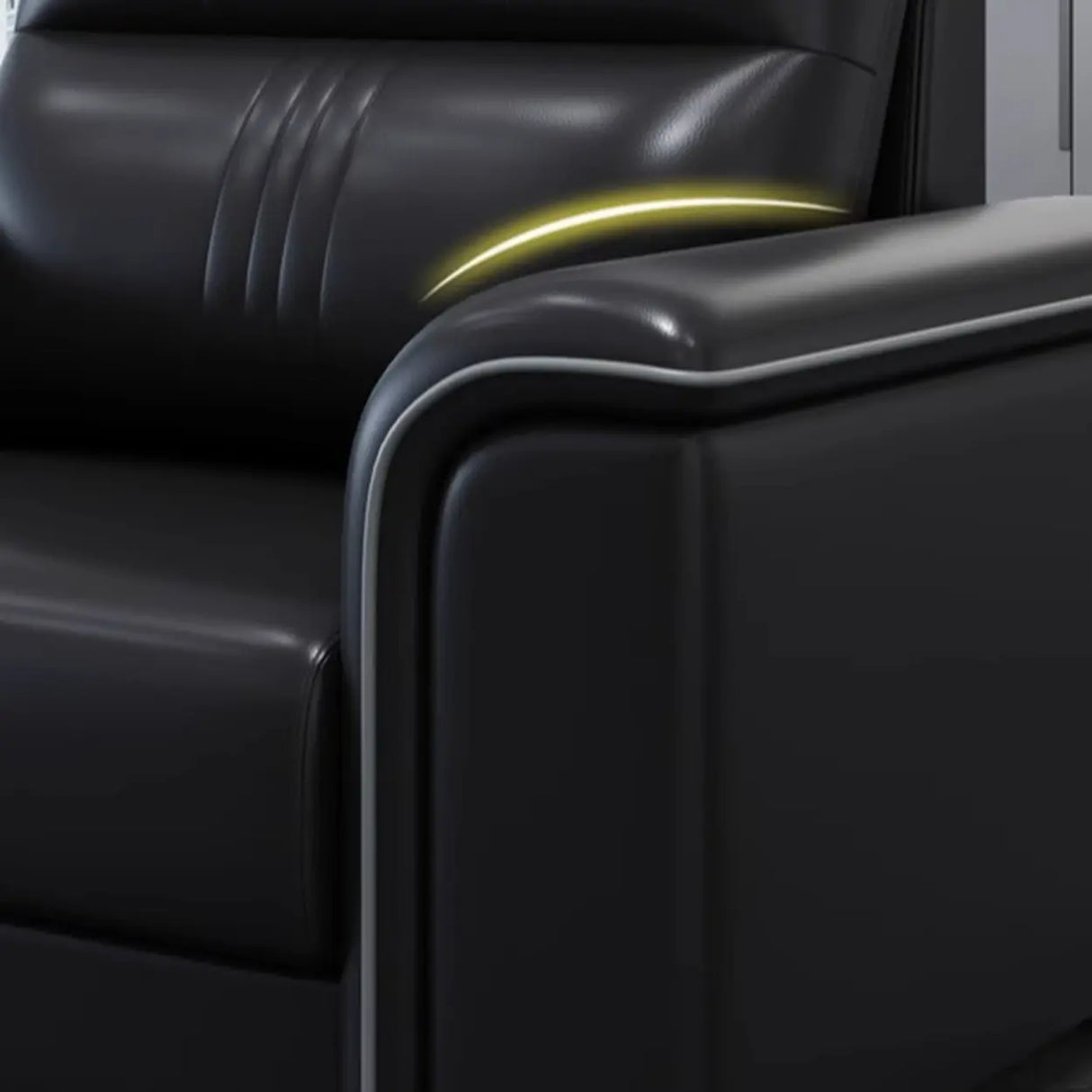 Black Waterproof Faux Leather Upholstered Back Sofa Set Image - 14