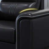 Black Waterproof Faux Leather Upholstered Back Sofa Set Image - 14