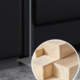 Black Waterproof Faux Leather Upholstered Back Sofa Set Image - 15
