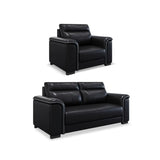 Black Waterproof Faux Leather Upholstered Back Sofa Set Image - 16