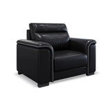 Black Waterproof Faux Leather Upholstered Back Sofa Set Image - 2