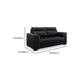 Black Waterproof Faux Leather Upholstered Back Sofa Set Image - 20