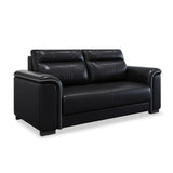 Black Waterproof Faux Leather Upholstered Back Sofa Set Image - 3