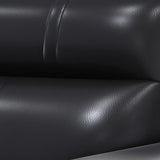 Black Waterproof Faux Leather Upholstered Back Sofa Set Image - 8