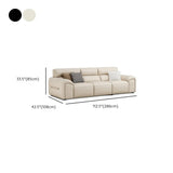 Black Waterproof Genuine Leather 3 Seats Sofa with Arms Image - 13