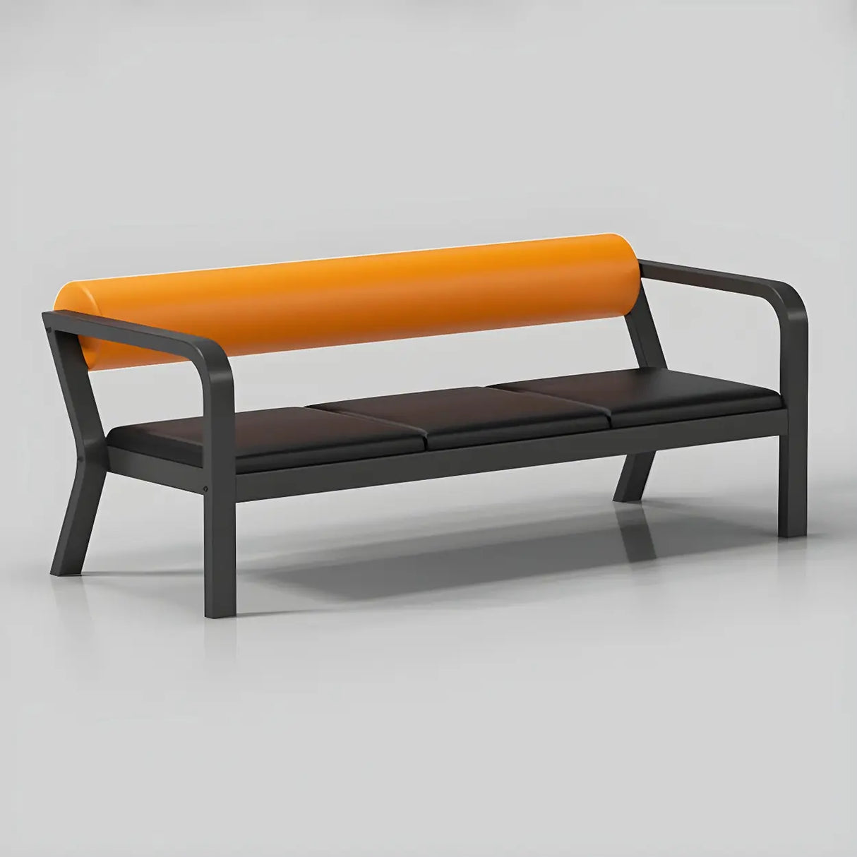 Black Waterproof Leather Metal Frame Sofa Seating Group Image - 14