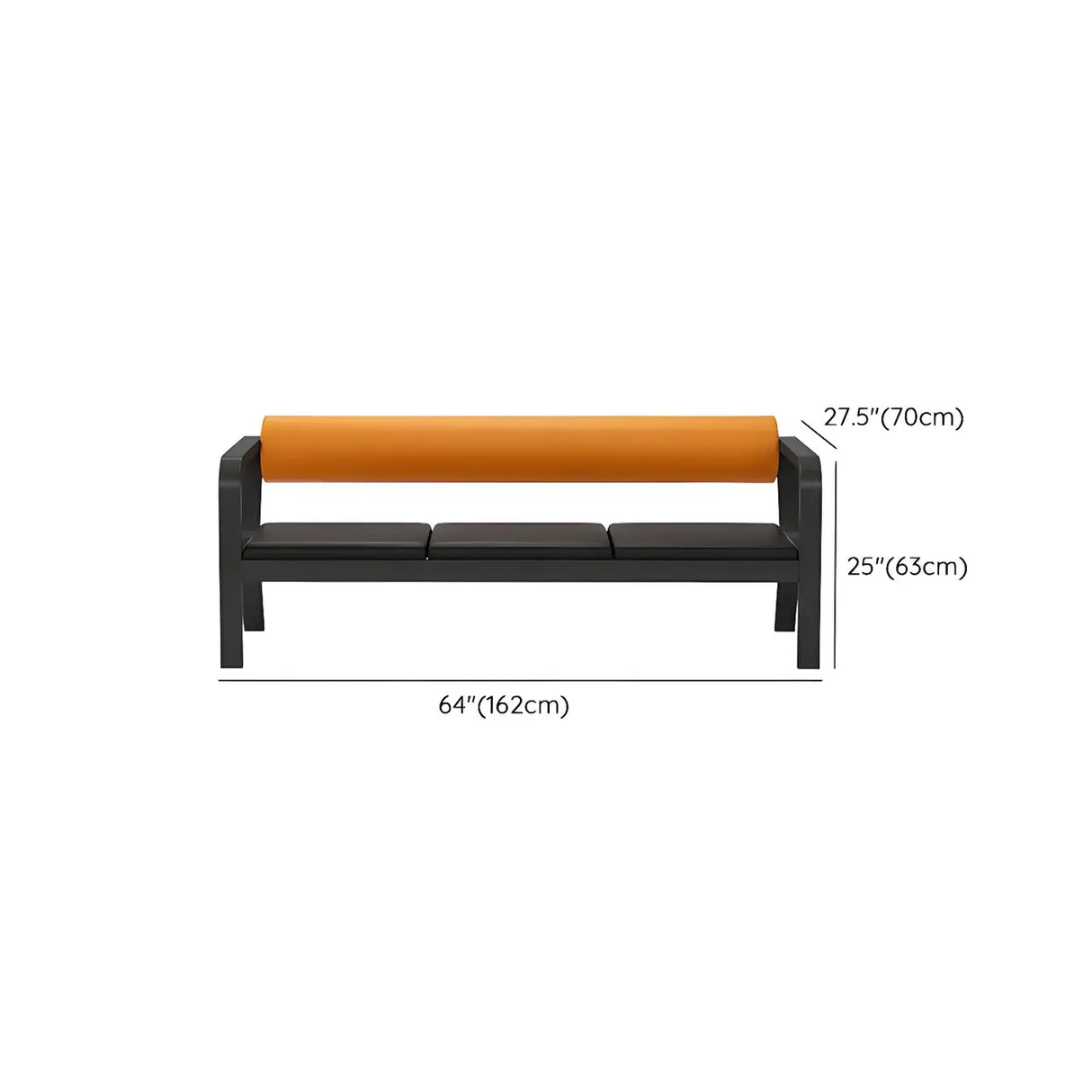 Black Waterproof Leather Metal Frame Sofa Seating Group Image - 18