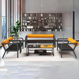 Black Waterproof Leather Metal Frame Sofa Seating Group Image - 4