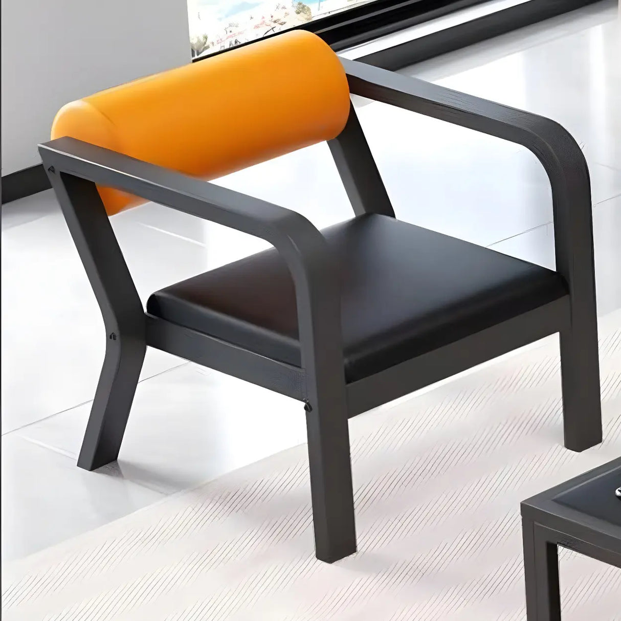Black Waterproof Leather Metal Frame Sofa Seating Group Image - 8