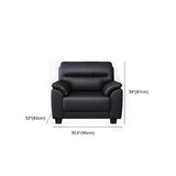 Black Waterproof Leather Upholstered Back Loveseat #size