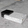 Black-White Marble Rectangular Block Base Coffee Table Image - 2