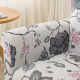 Black-White Plaid Cotton Flared Arm Four Legs Arm Chair Image - 11