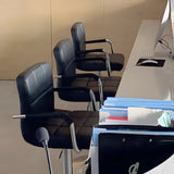 Black White Square Steel Adjustable Cushioned Bar Stool Image - 26