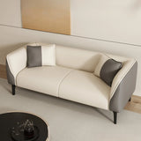 Black-White Stain Resistant Leather Foam Fill Sofa Image - 10
