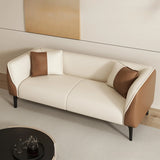 Black-White Stain Resistant Leather Foam Fill Sofa Image - 11