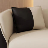 Black-White Stain Resistant Leather Foam Fill Sofa Image - 14