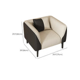 Black-White Stain Resistant Leather Foam Fill Sofa #size