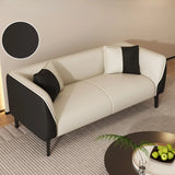 Black-White Stain Resistant Leather Foam Fill Sofa Image - 2