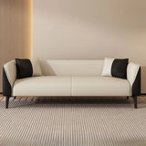 Black-White Stain Resistant Leather Foam Fill Sofa Image - 4