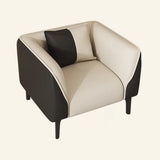 Black-White Stain Resistant Leather Foam Fill Sofa Image - 9