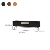 Black Wood Cabinet TV Stand with Stainless Steel Leg #size