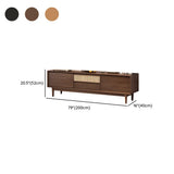 Black Wood Cabinet TV Stand with Stainless Steel Leg Image - 22