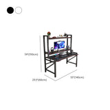 Black Wooden LED Computer Desk with Shelves Image - 12