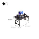 Black Wooden LED Computer Desk with Shelves Image - 9