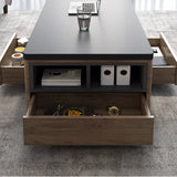 Black Wooden Rectangular Coffee Table with Lift Top Image - 9