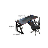 Black Wooden Rectangular Single Computer Desk Image - 11