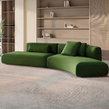 Blackish Green Frosted Velvet Tight Back Foam Fill Sofa Image - 1