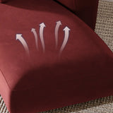 Blackish Green Frosted Velvet Tight Back Foam Fill Sofa Image - 10