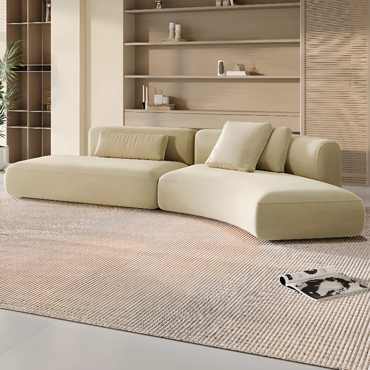 Blackish Green Frosted Velvet Tight Back Foam Fill Sofa Image - 6