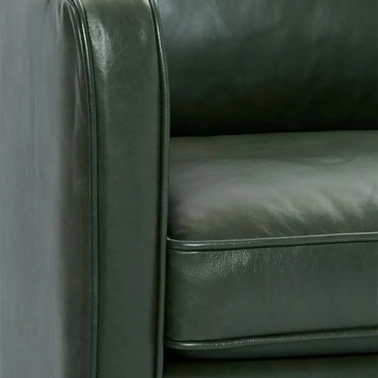 Blackish Green Microfiber Leather Sloped Arms Sofa Image - 5