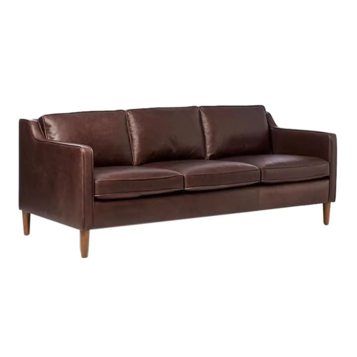 Blackish Green Microfiber Leather Sloped Arms Sofa Image - 8