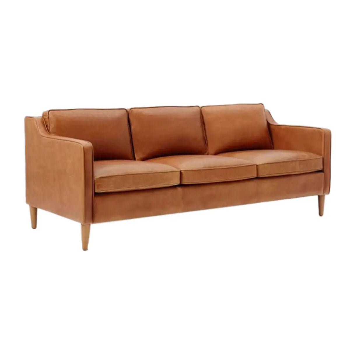 Blackish Green Microfiber Leather Sloped Arms Sofa Image - 9