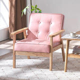 Blackish Green Oiled Leather Tufted Back Accent Chair Image - 5