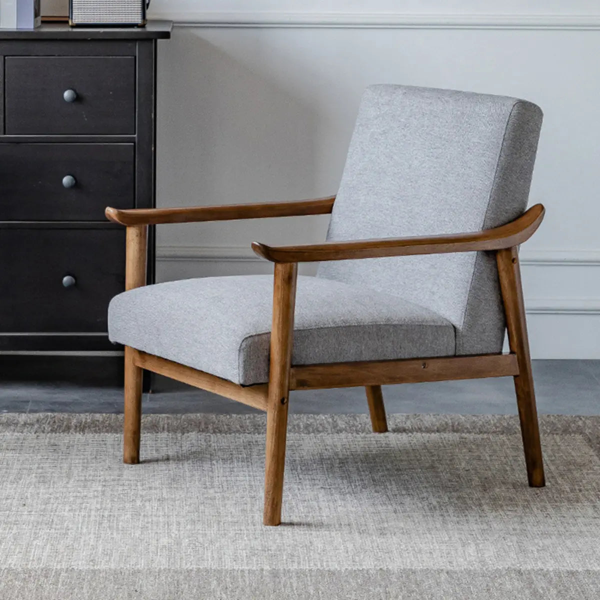 Blackish Green Stain Resistant Oiled Leather Arm Chair Image - 3