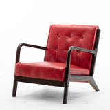 Blackish Green Tear Resistant Leather Loveseat with Arm Image - 5